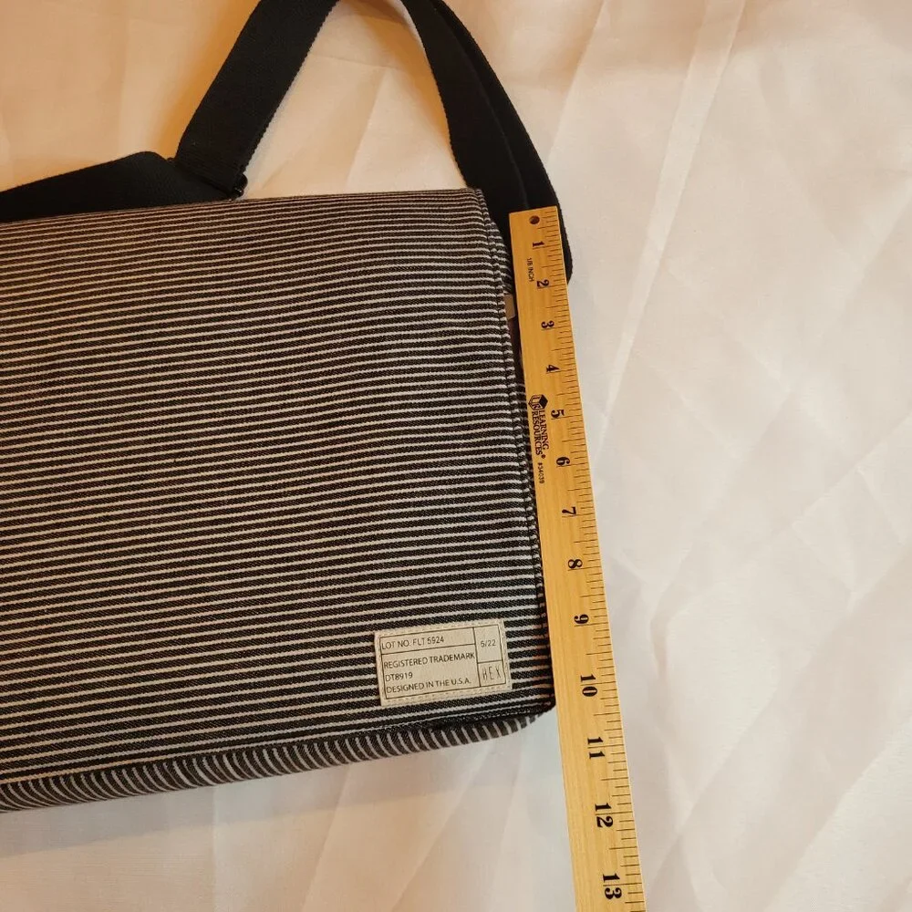 Hex Laptop Messenger Bag Navy and White Stripes